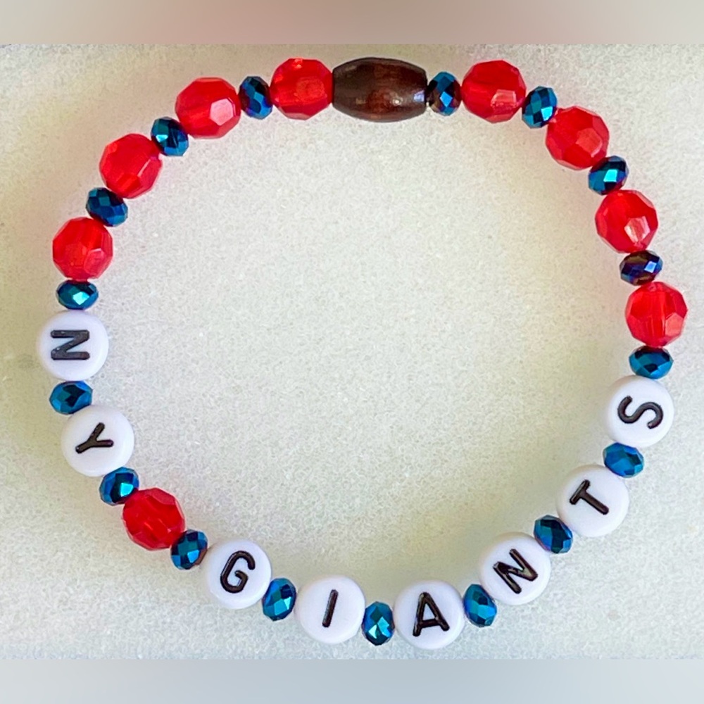NY GIANTS custom Crystal beaded Bracelets